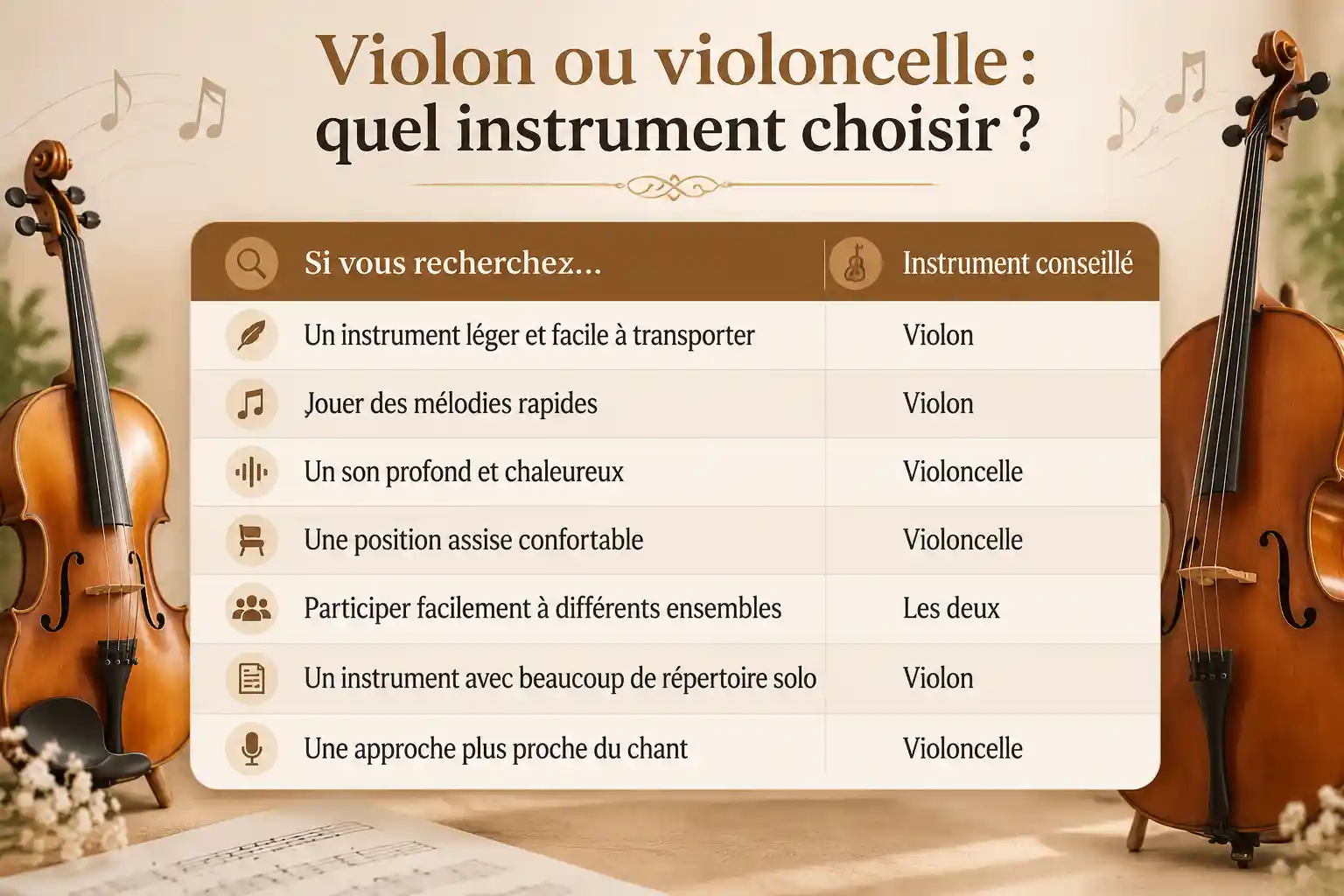 Violon ou violoncelle pour un enfant